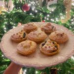 Homemade mince pies by the Christmas tree